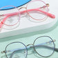 Fashion Round Anti-blue Light Glasses for Kids Boys Girls Classic Metal Frame Nerd Eyewear Child Eye Protection Computer Goggles