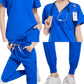 Handwashing Clothe Split Suit Short Sleeved Hand Brushing Pet Dentist Nurse Work Clothes Men Medical Care Clothes Nurse Uniform