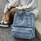 Denim Backpack For Women And Men Casual Large Capacity Laptop Bagpack College Student School Bags Book Fashion Blue Travel bolsa
