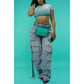 Plus size fashion women's jeans blue street casual spring and summer pocket workwear denim trousers