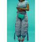 Plus size fashion women's jeans blue street casual spring and summer pocket workwear denim trousers