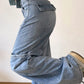 Spliced Wide Leg Denim Pants High Waist Jeans Women Ankle Length Jean Washed Loose Fit Pockets Zipper Fly Basics Solid 2024